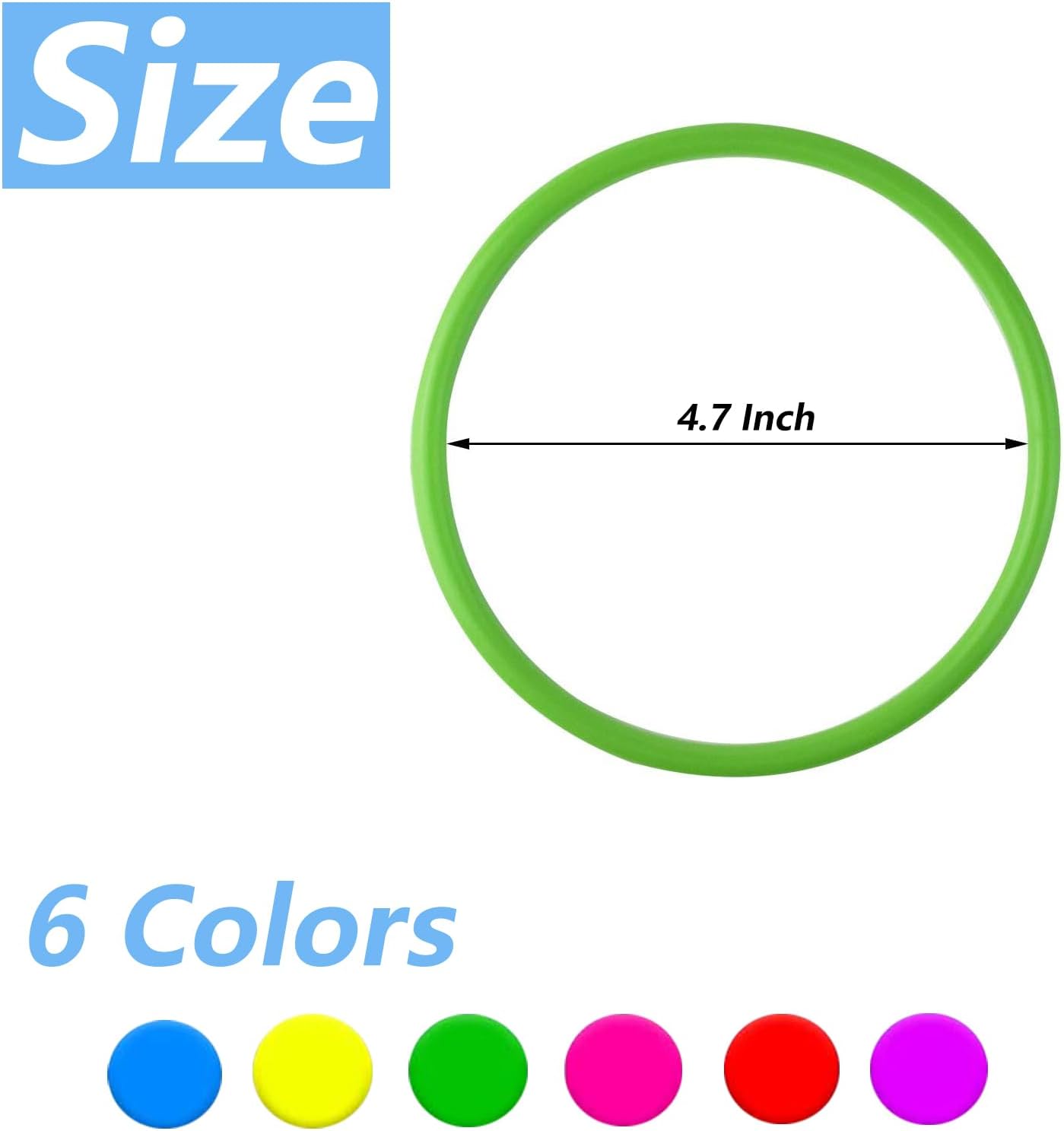 12 Pcs Plastic Ring Toss Game for Kids and Outdoor Toss Rings for Speed and Agility Practice Game, Random Colors