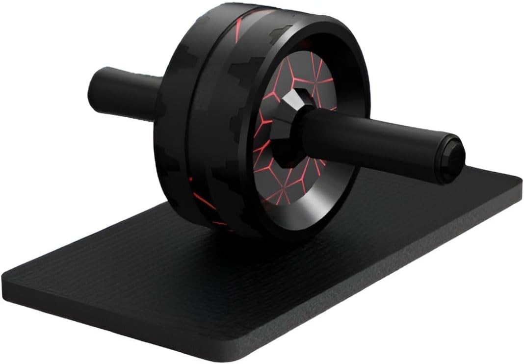 Wheel for Core & Abdominal Strength Training – Home Gym Abs Workout Equipment for Men & Women with Knee Pad – Ab Workout Machine for Exercise (Black)