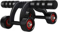 4-Wheel  Abdominal Exercise Roller for Six Pack Abs, Core Workout Trainer, Stomach Exercises with Knee Mat, Sport Fitness for Men and Women