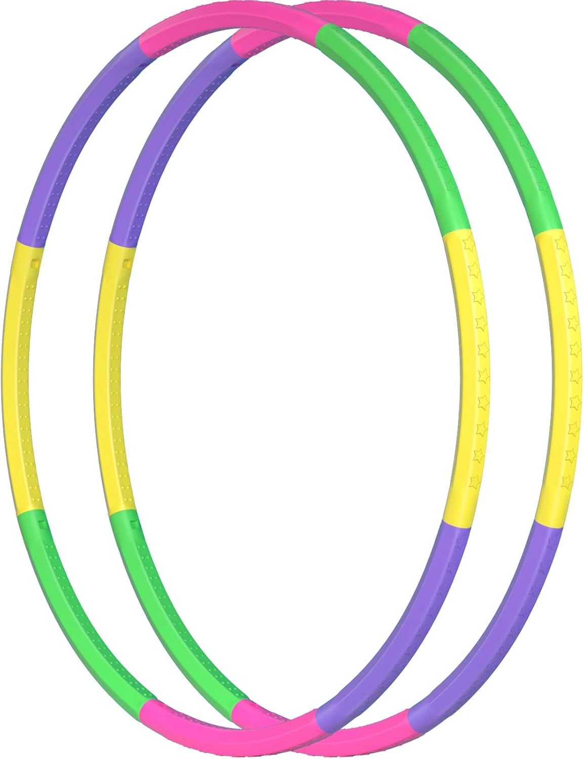 2 Pack Toy Color Hoop for Kids, Size Adjustable & Detachable Length Kids Adjustable Hoop Plastic Toys for Kids Adults Party Games, Gymnastics,  Agility Equipment, Christmas Wreath