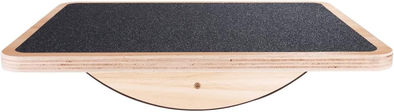 Professional Wooden Balance Board, Rocker Board, Wood Standing Desk Accessory, Balancing Board for Under Desk, Anti Slip Roller, Core Strength, Stability, Office Wobble Boards