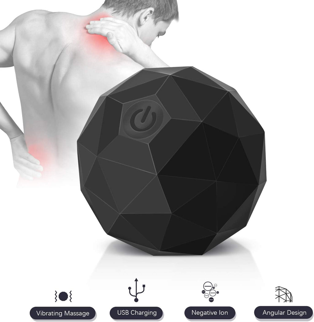 Electric Vibrating Massage Ball, 2-Speed Fitness Yoga Pilates Physical Therapy Massage Roller to Fight Sore Muscles,Washable Negative Ion Vibration Massages ball for Muscle Recovery,Myofascial Release
