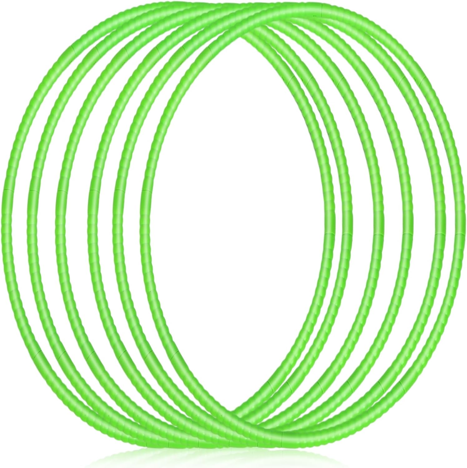 10 Pcs Exercise Hoop Adjustable Detachable Plastic Toy Hoop Colored Hoop Circles Playground Toys for Gymnastics Games  Agility Equipment Party Decor, 28 Inch (Green)
