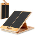 13” Wide Portable Wooden Slant Board, 5-Level Incline (15°-35°), Lower Grip Handle, Beginner & Rehab Friendly, Non-Slip Surface for Calf Stretching, Squats, Physical Therapy