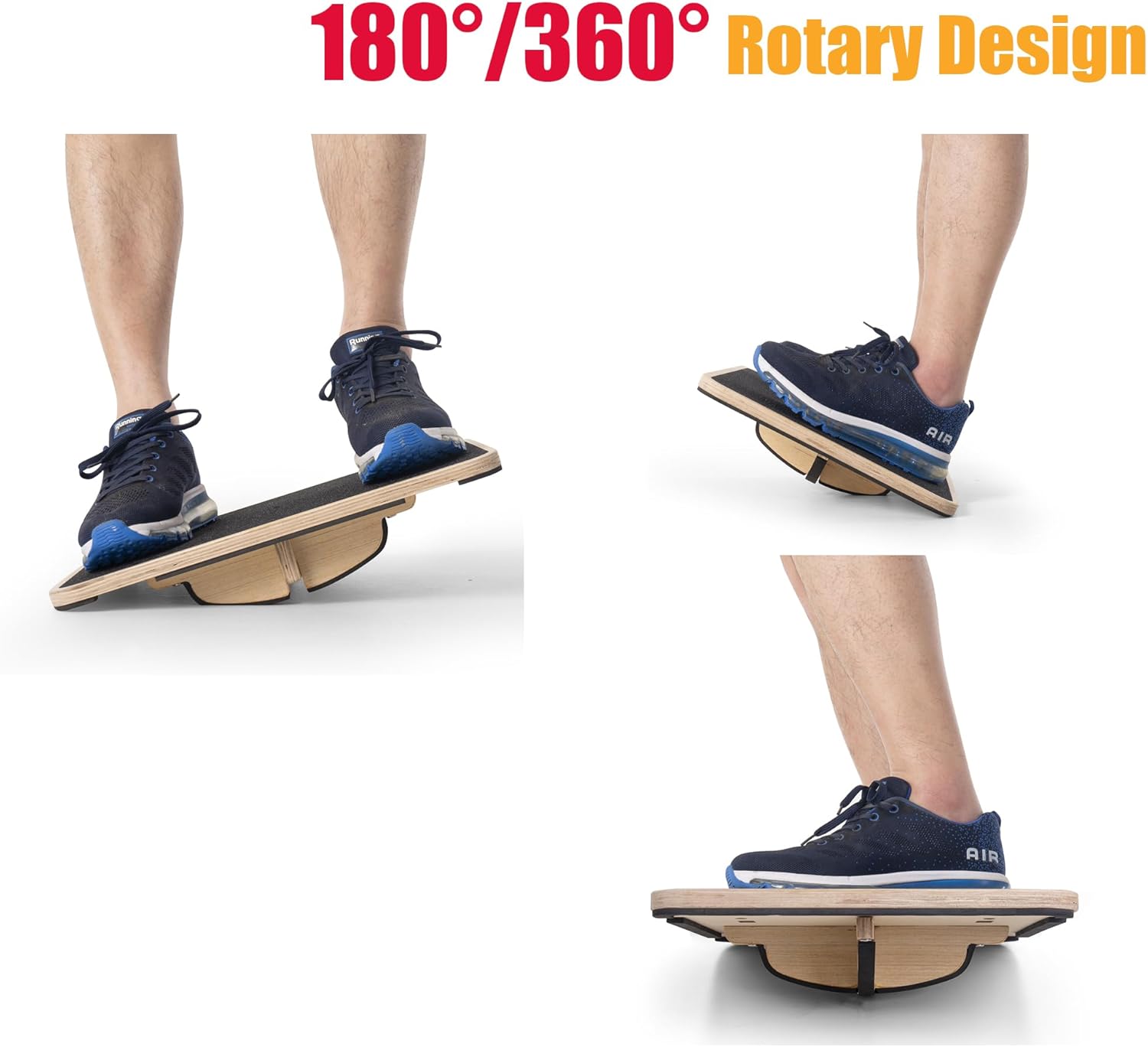Professional Wooden Balance Boards for Adults - 350LBS Anti-Slip Balance Boards Design for Physical Therapy,Under Desk,2 Easy Setup Methods,Durable & Stable Wooden Boards