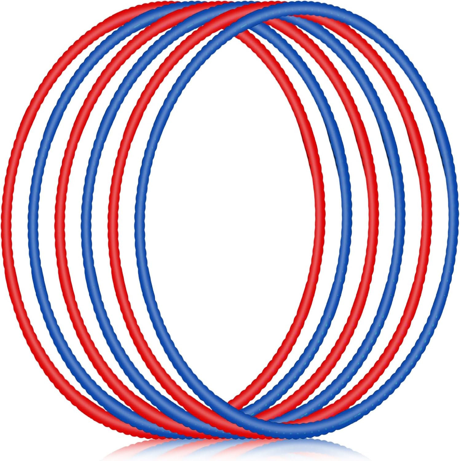 6 Pcs Exercise Hoop Detachable Fitness Rings Adjustable Hoop Plastic Toy Fitness Hoop Playground Toys Colored Hoop Circles for Teens Games Gymnastics Agility, 28 in(Dark Blue, Red)
