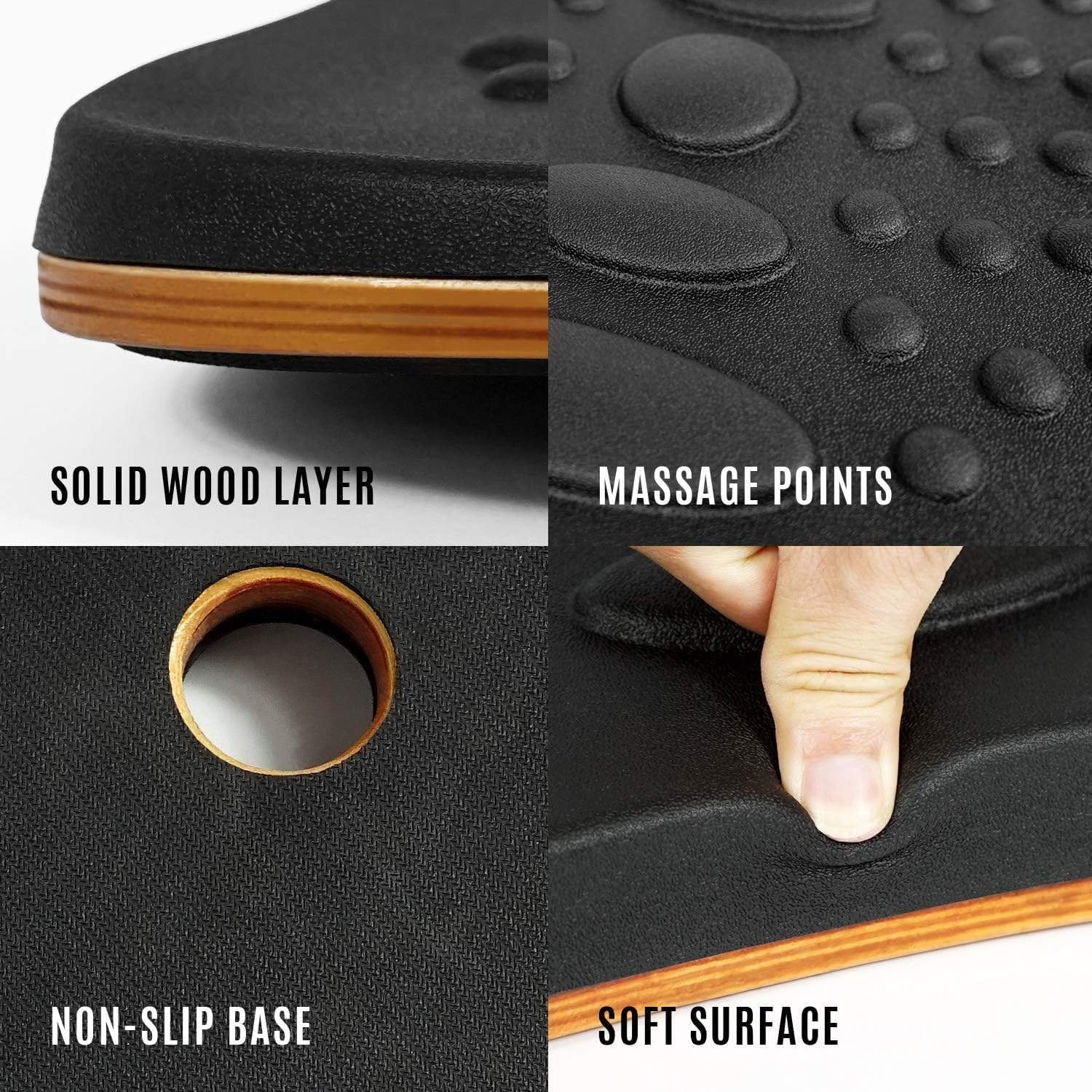 Wobble Balance Board for Standing Desk/Anti-Fatigue Office Foam Pad - Standing Desk Mats, Rocker Board, Office Accessories, Wobble Board With Massage Ball