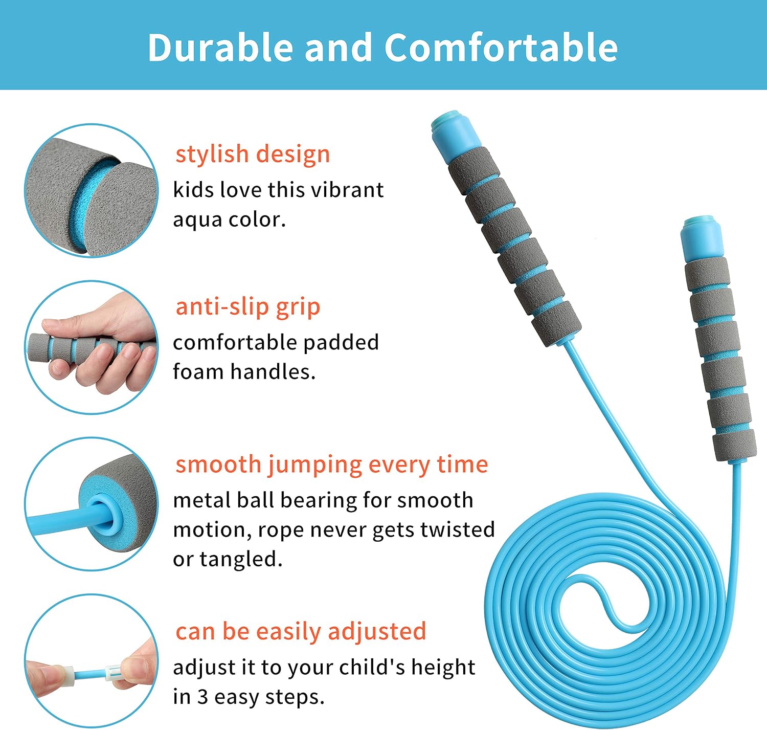 Detachable Hula Hoop and Jump Rope Set for Exercise and Fitness - Great for Indoor and Outdoor Sports for Children, Teens and Adults - Hoola Hoop Adjustable 24 to 28 Inches Diameter