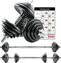44Lbs Cast Iron Adjustable Dumbbell Set Hand Weight with Solid Dumbbell Handles Changed into Barbell Handily Great for Bodybuilding Fitness Weight Lifting Training Home Gym